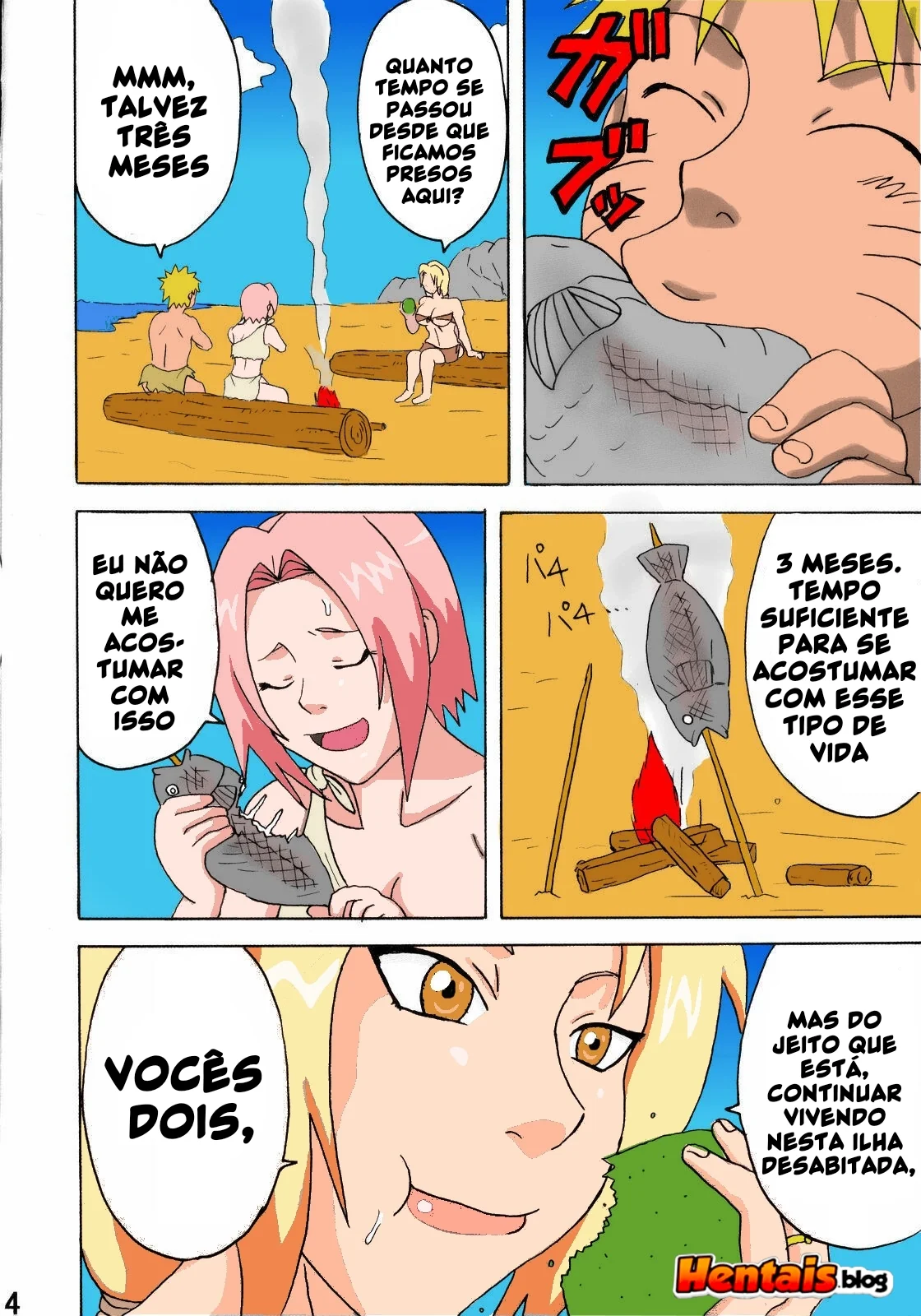 Naruto Pornô: Festa na Selva – Suruba com Sakura e Tsunade em Hentai HQ Brasileiro