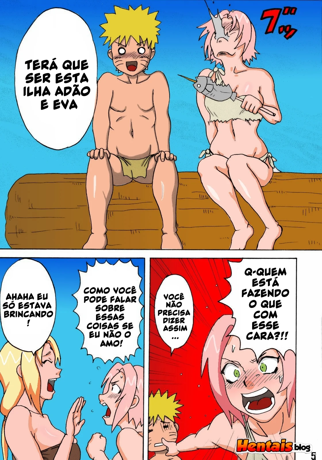 Naruto Pornô: Festa na Selva – Suruba com Sakura e Tsunade em Hentai HQ Brasileiro