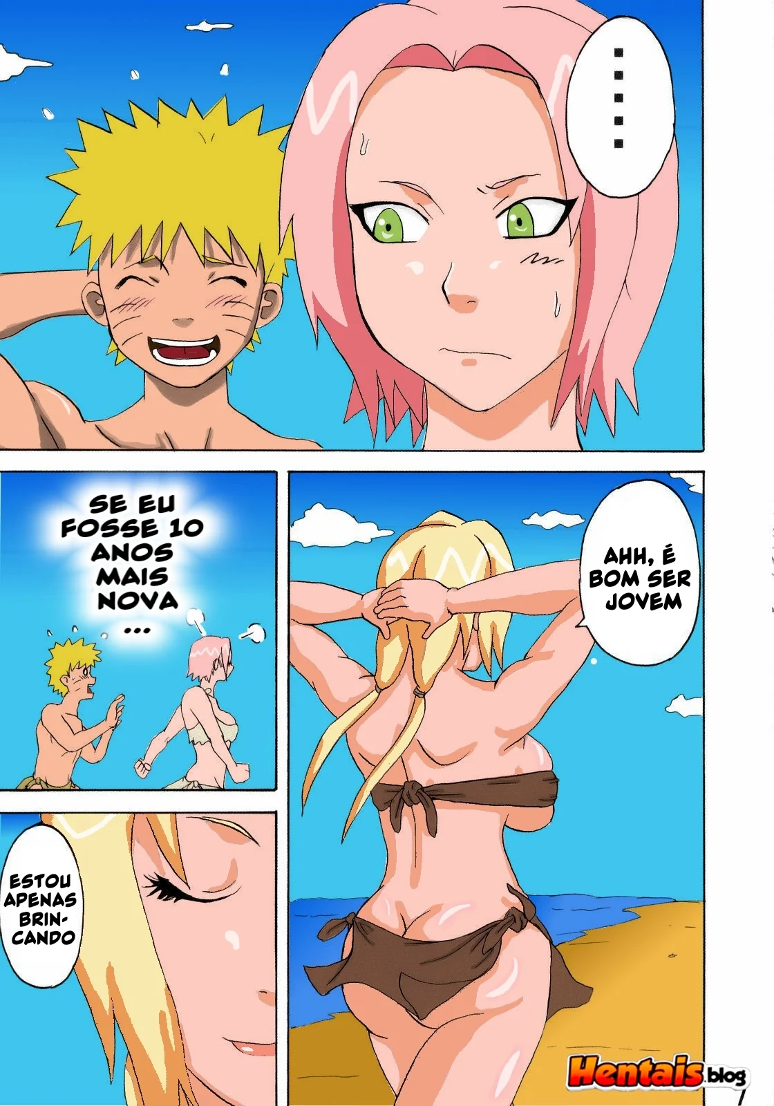Naruto Pornô: Festa na Selva – Suruba com Sakura e Tsunade em Hentai HQ Brasileiro