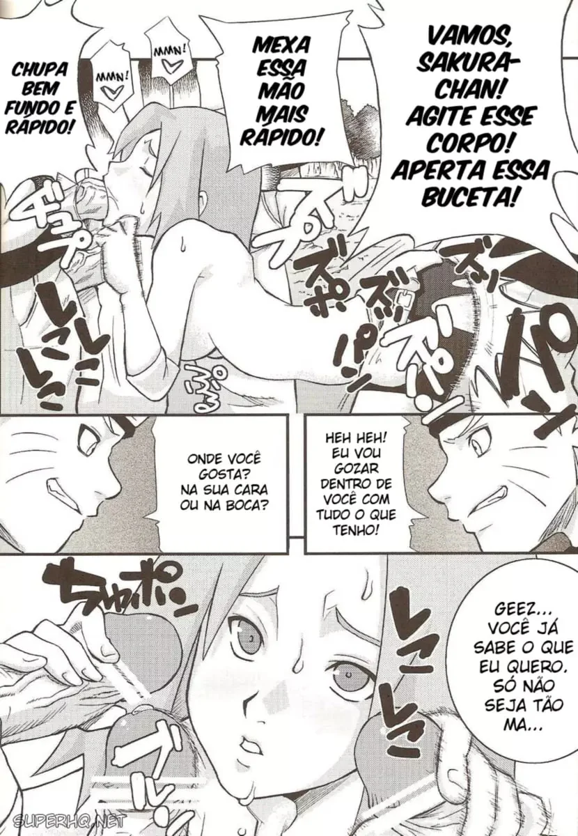 Naruto Pornô: Sakura Mamando na Piroca do Naruto em Hentai HQ