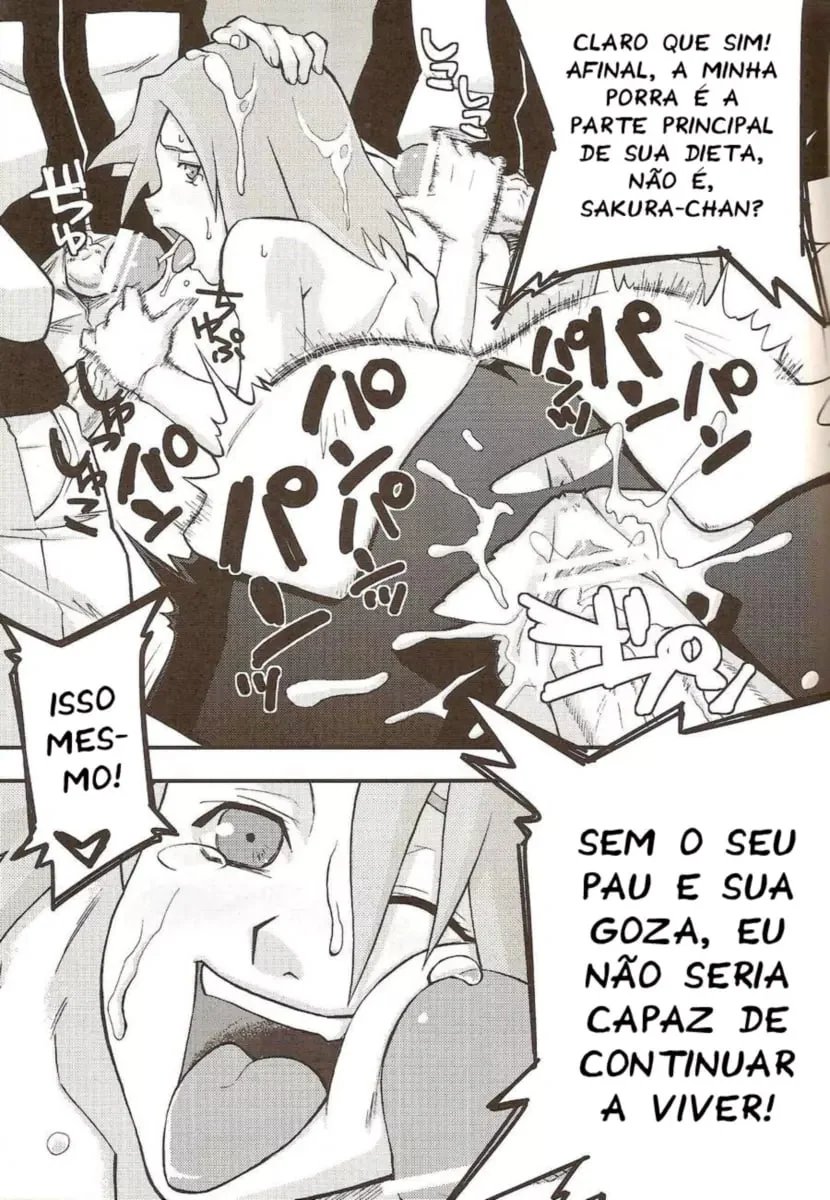 Naruto Pornô: Sakura Mamando na Piroca do Naruto em Hentai HQ