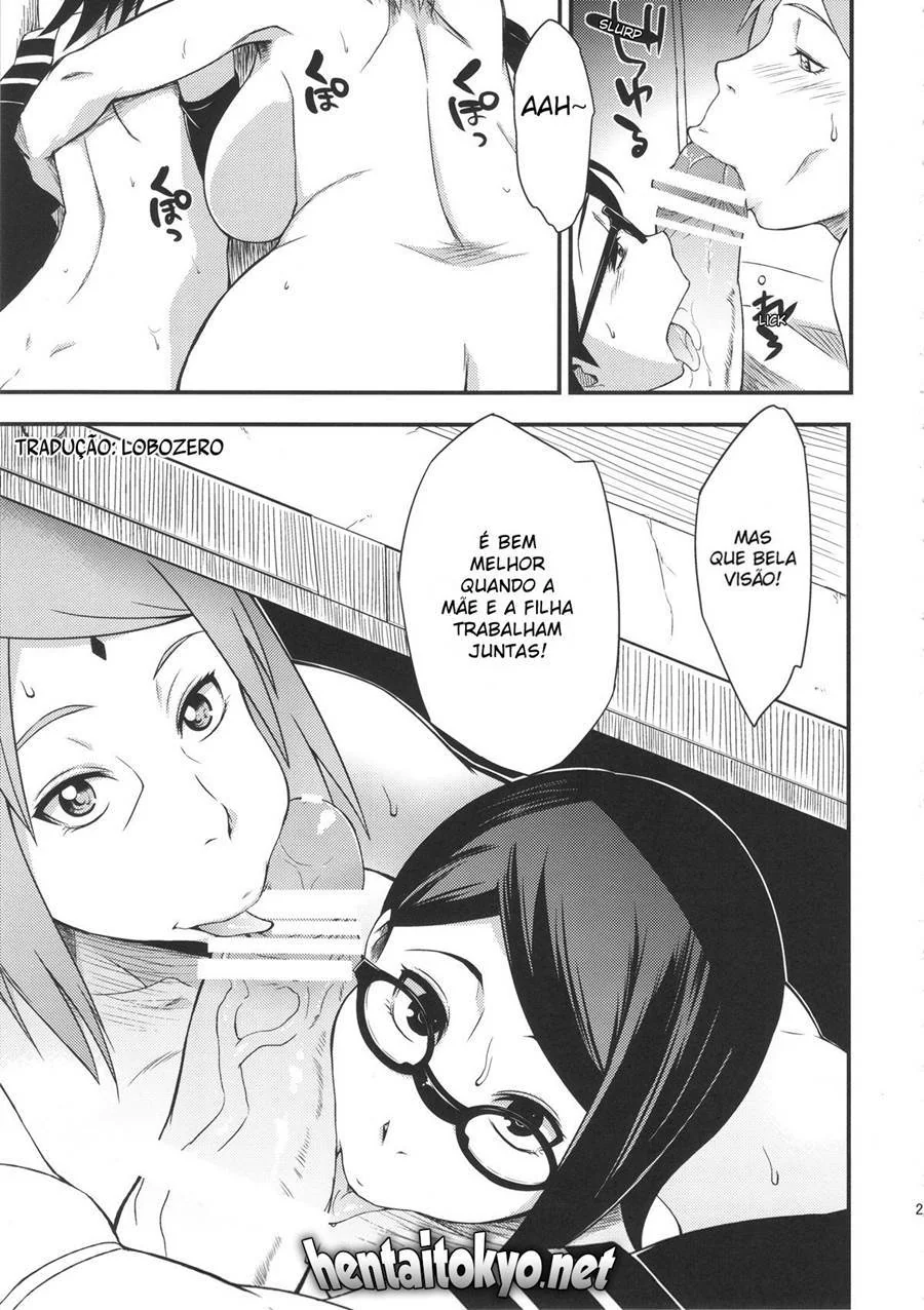 Sakura Flagra Naruto e Sarada