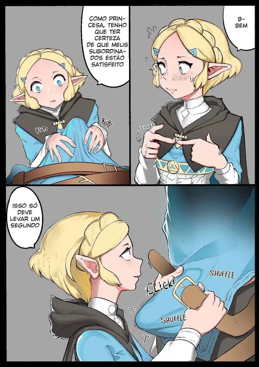 Princesa Zelda cuidando da sua buceta enquanto satisfaz o novo funcionário – Hentai HQ