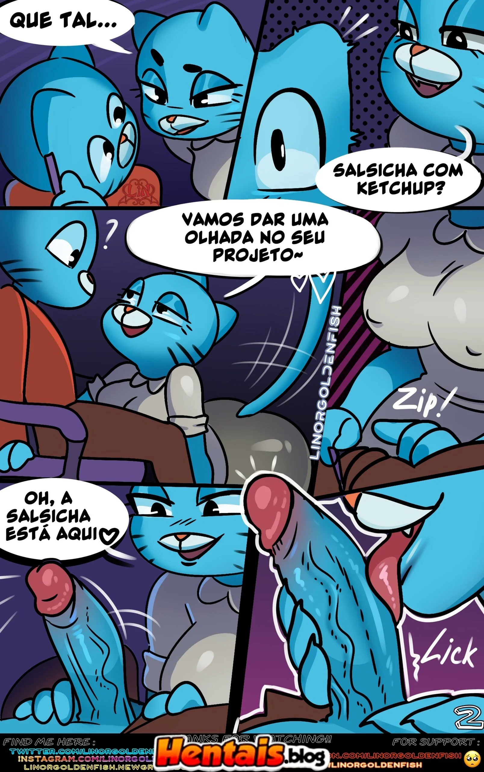 A Piranha da Nicole – O Incrível Mundo de Gumball HQ Brasileiro em Hentai