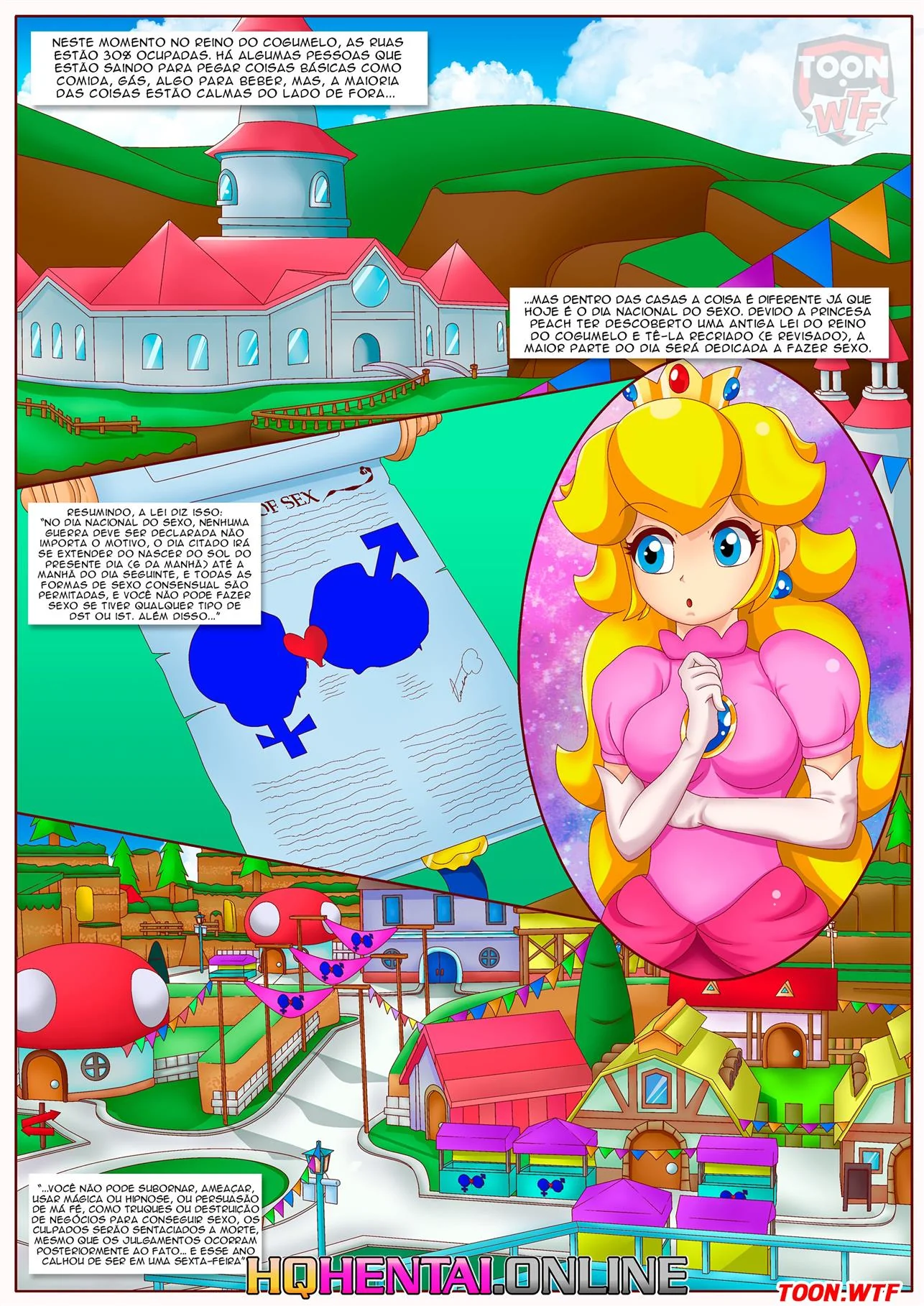 Dia da Foda: Princesa Peach decreta um dia só de sexo em HQ Brasileiro