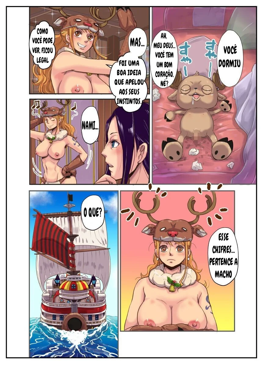 Chopper no cio: Duas piranhas ajudam o mascote de One Piece em Hentai HQ Brasileiro