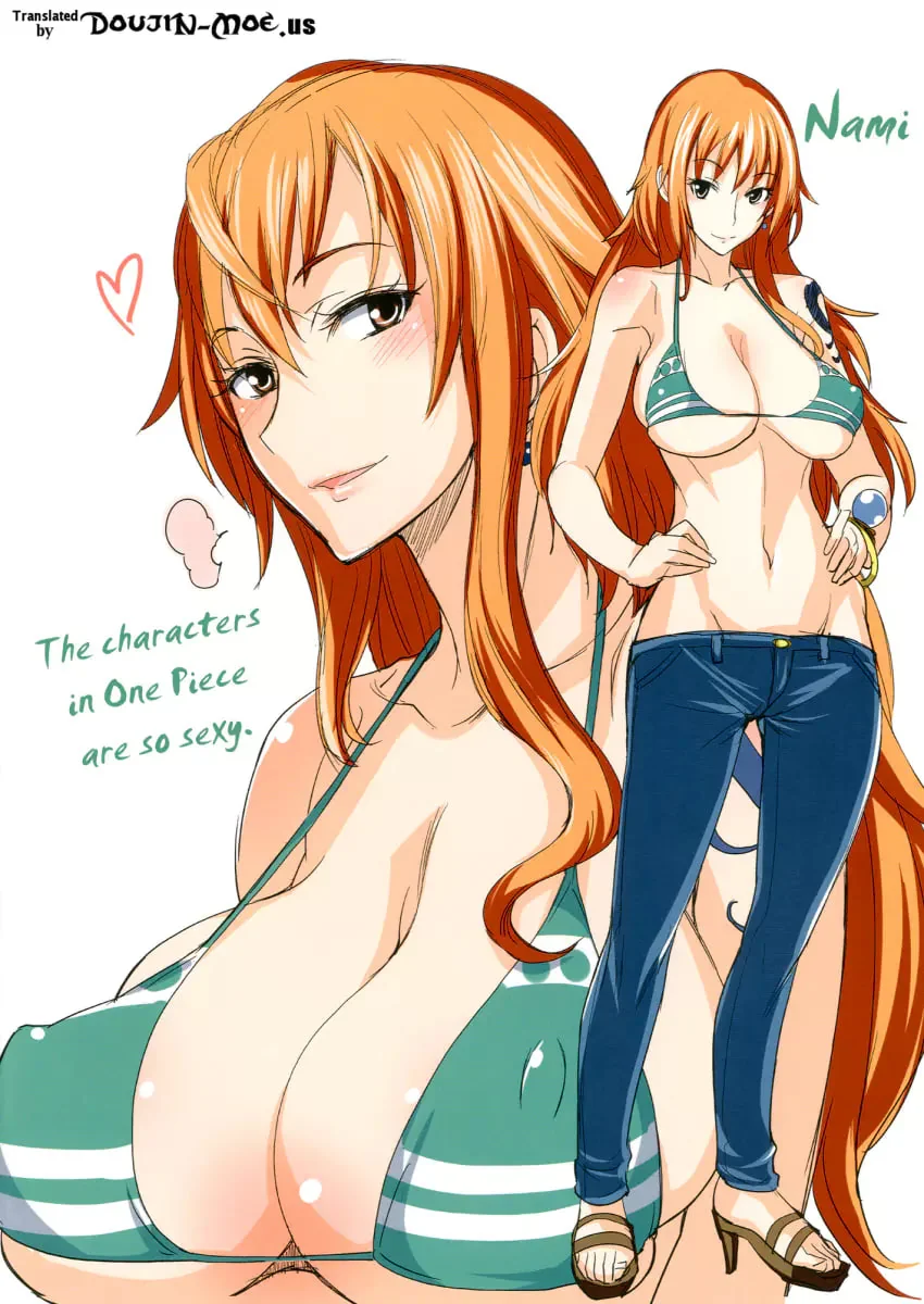 Nami Bêbada Fodendo com Peixe na Ilha dos Peixes em Hentai HQ