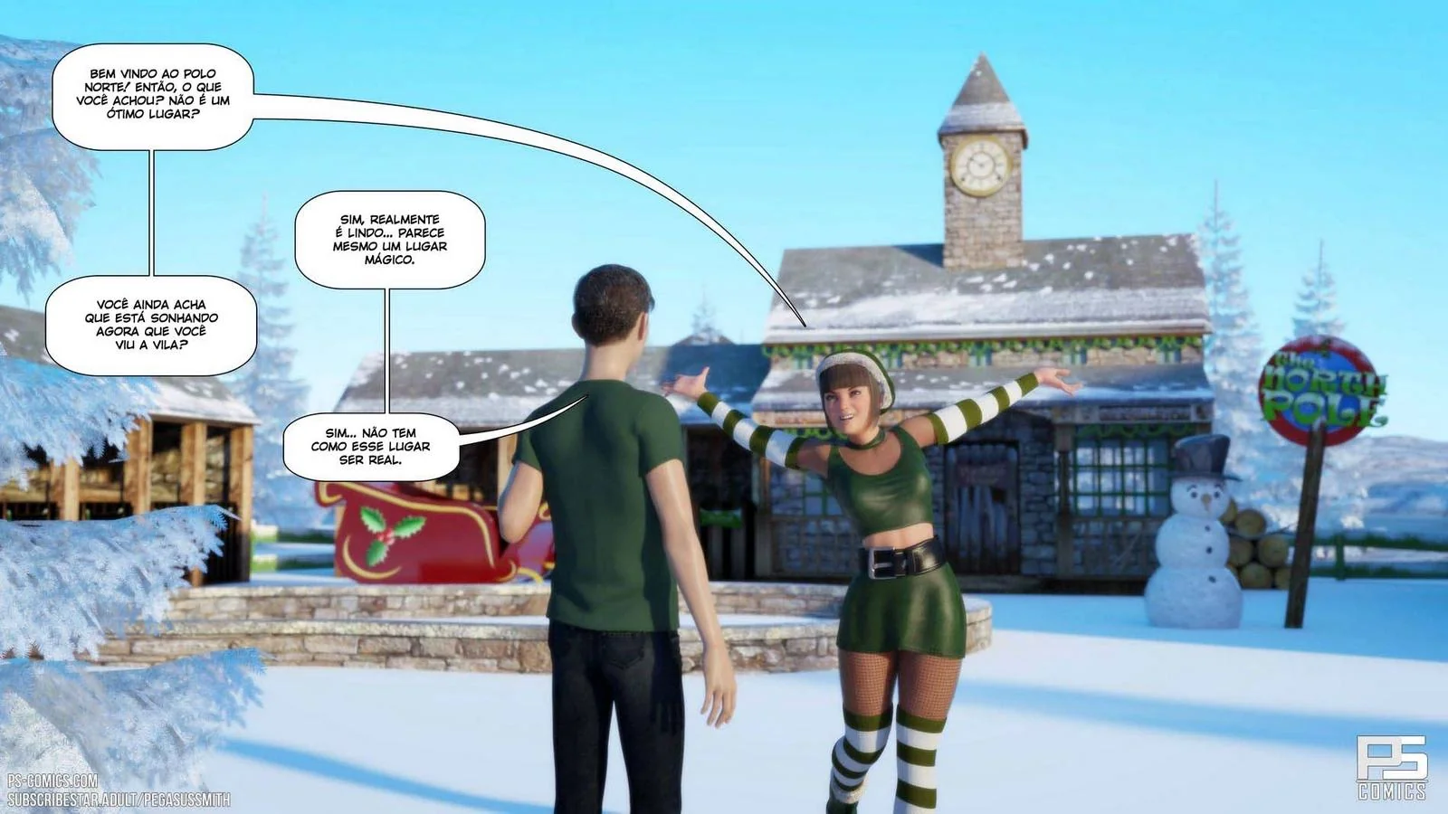 Natal com a Safada da Estrela Cadente – Realizando Desejos em Hentai HQ