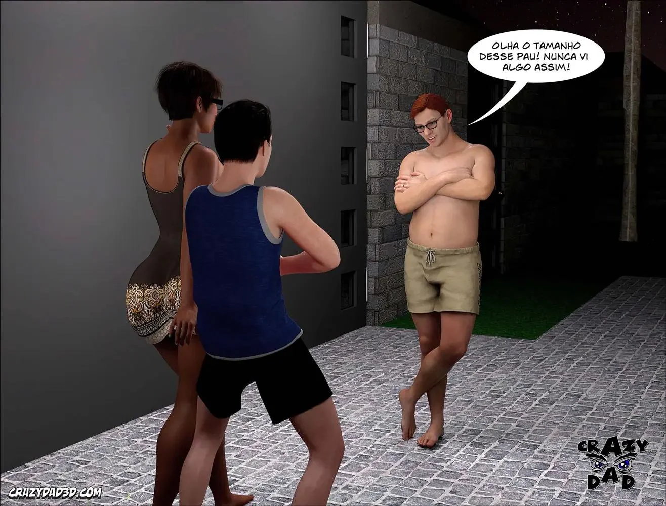 A Piranha Brandie traindo o marido com a piroca do garoto no quintal em HQ Brasileiro