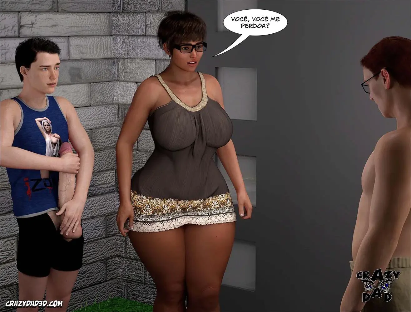 A Piranha Brandie traindo o marido com a piroca do garoto no quintal em HQ Brasileiro