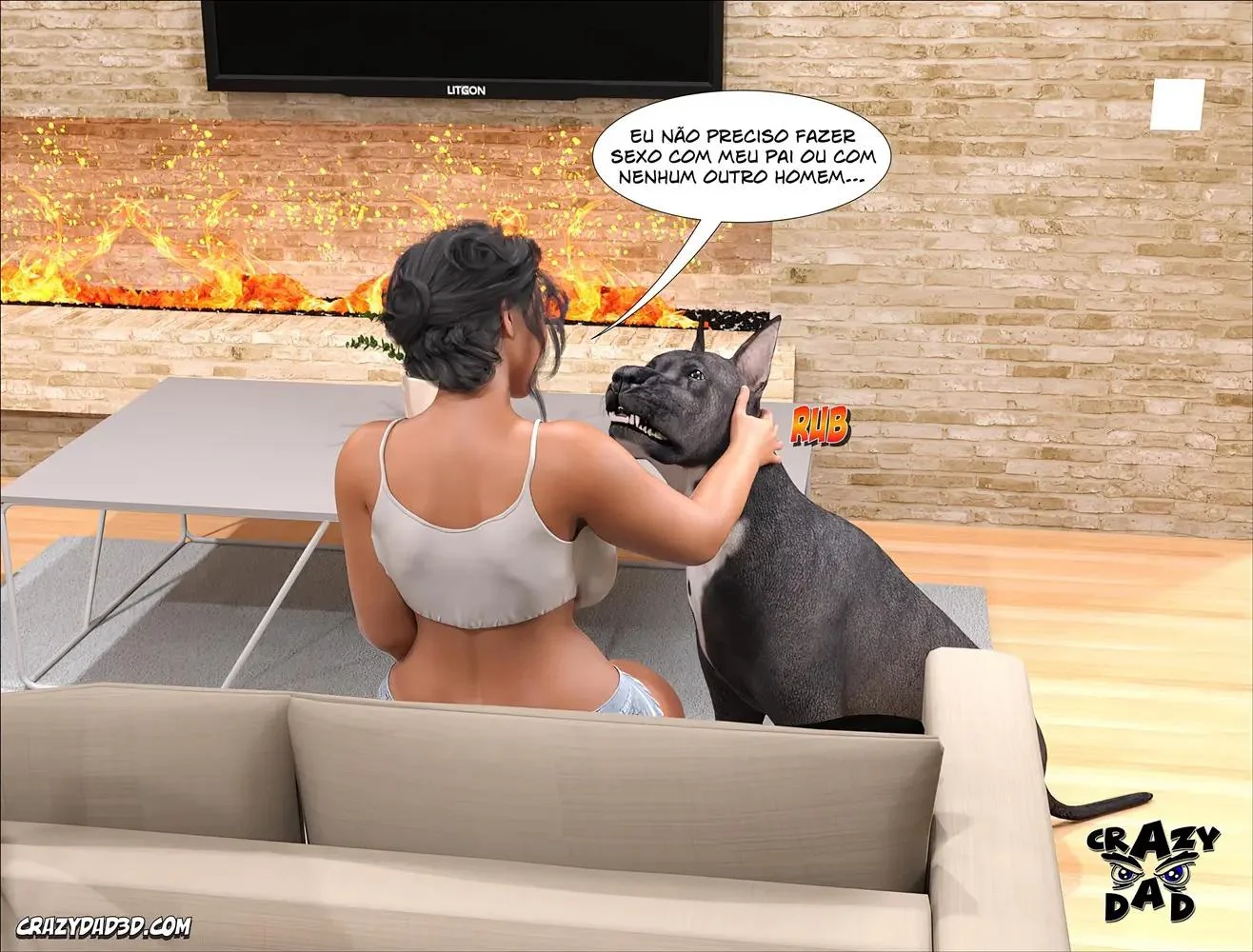 Chloe dando a buceta para Thunder em Hentai Incesto HQ Brasileiro