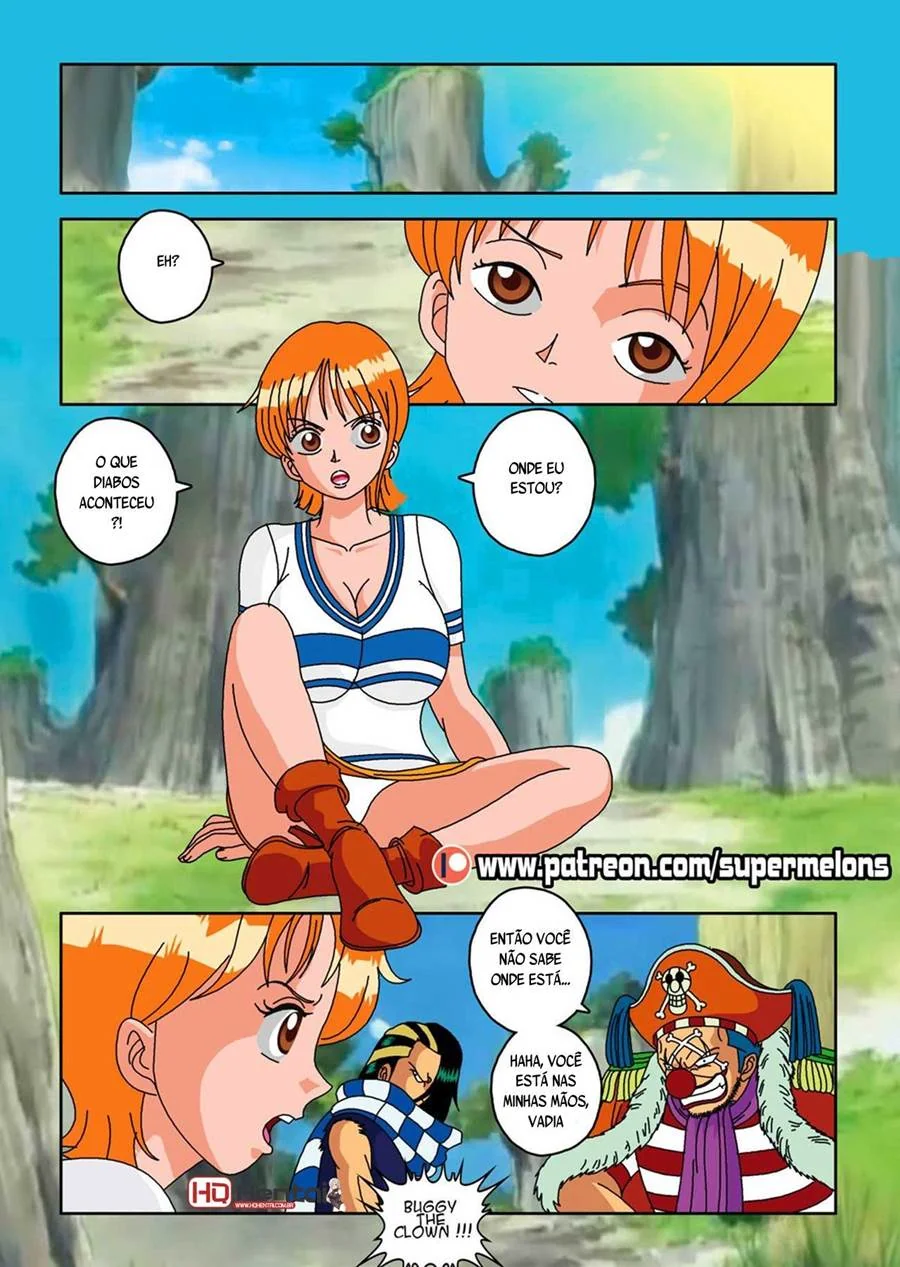 Nami transando com piratas