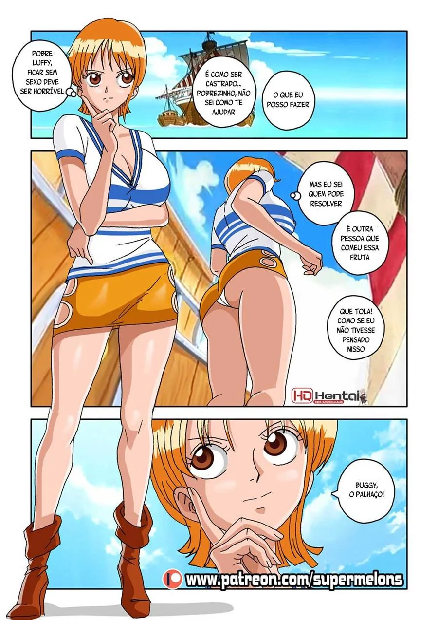 Nami transando com piratas