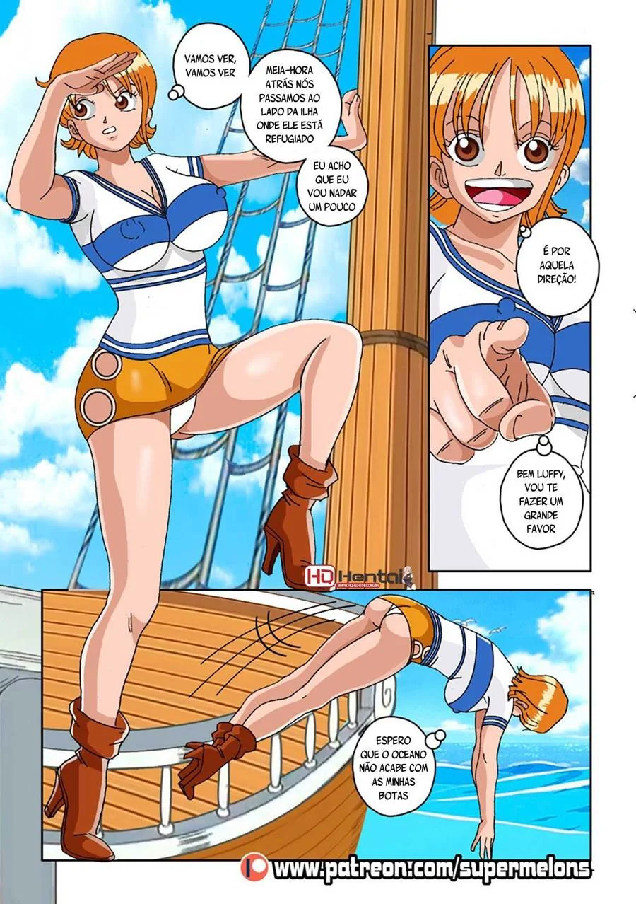 Nami transando com piratas