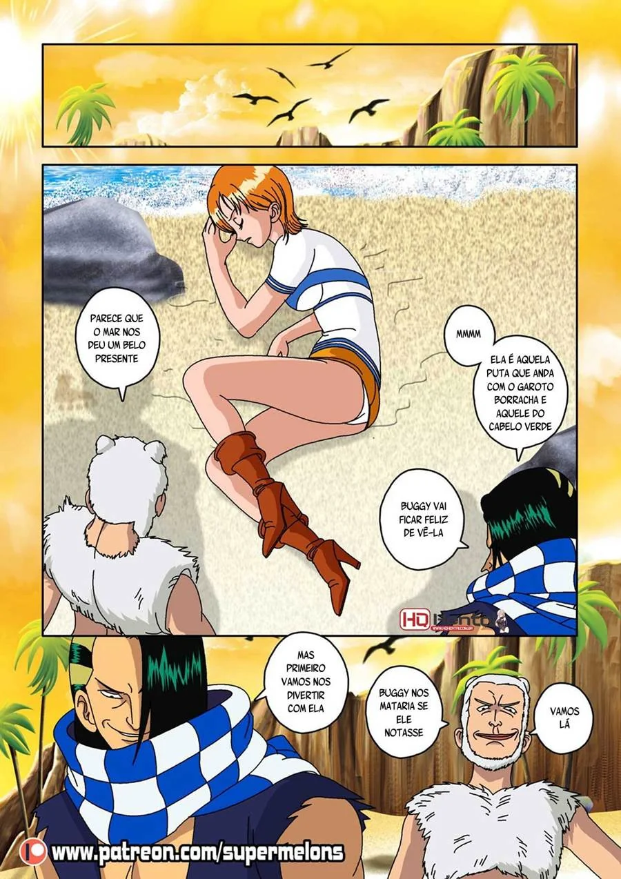 Nami transando com piratas