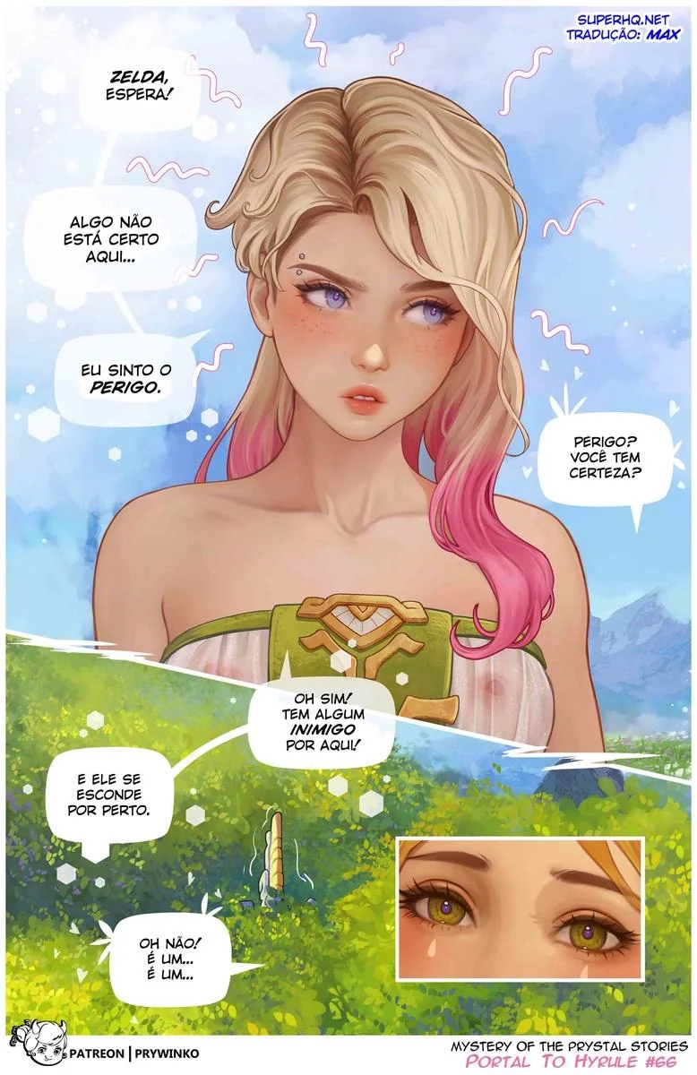 Gwen e Zelda: A Princesa Safada e a Piranha de Outro Universo em Hentai HQ Brasileiro
