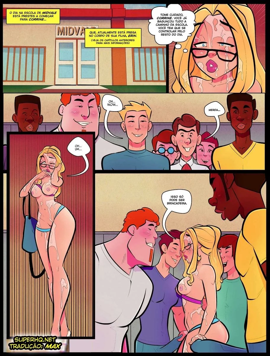 Piranhagem Proibida: Corrine e Erin – Episódio 4. Mãe e Filha no Colégio da Putaria em Hentai HQ Brasileiro