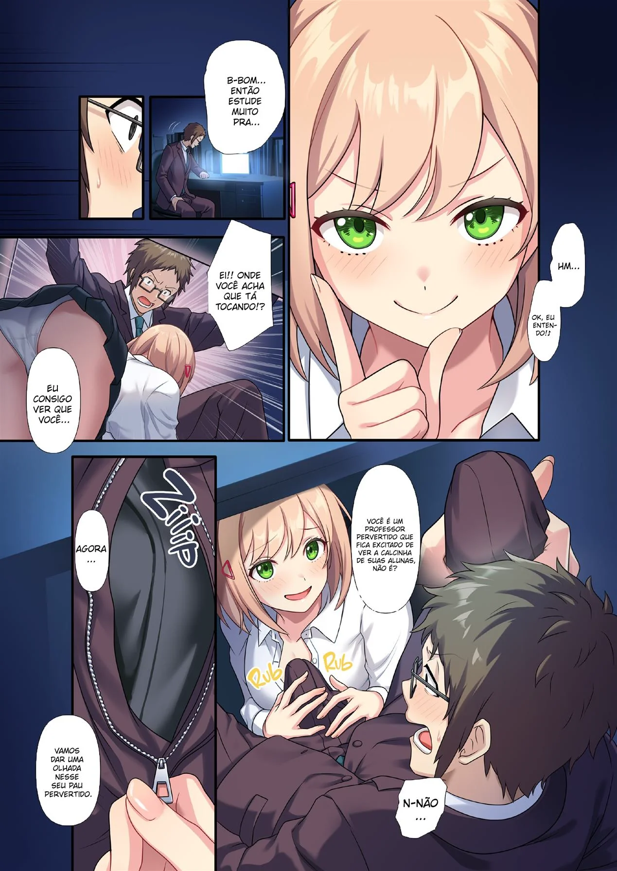 Professor Sortudo Fodendo a Aluna Piranha e Peitudona – Colegial Hentai HQ Brasileiro