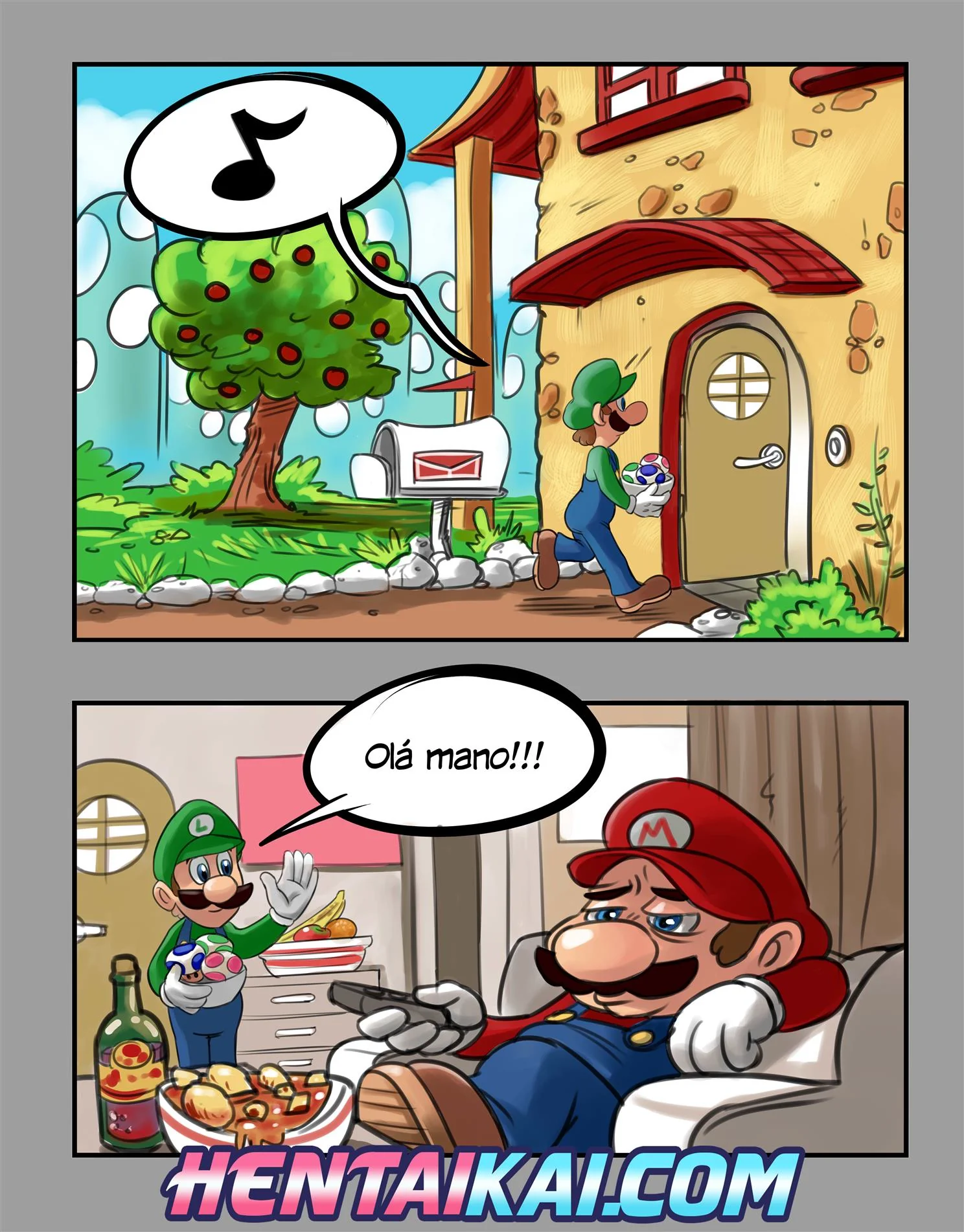 Super Mario Pornô: Transformação de Mario em Gostosa Excitada em Quadrinhos de Sexo