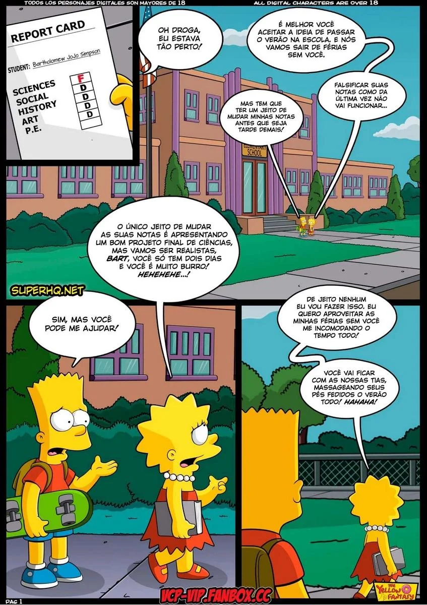 Bart e o Professor Frink: Aulas Particulares de Ciências em Hentai HQ Brasileiro