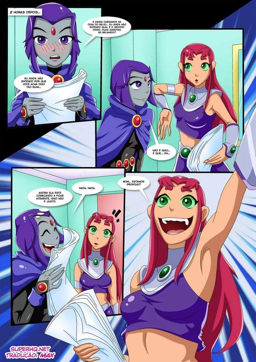 Estelar e Ravena se entregam ao prazer em novo filme Yuri Hentai dos Jovens Titãs | Hentai HQ
