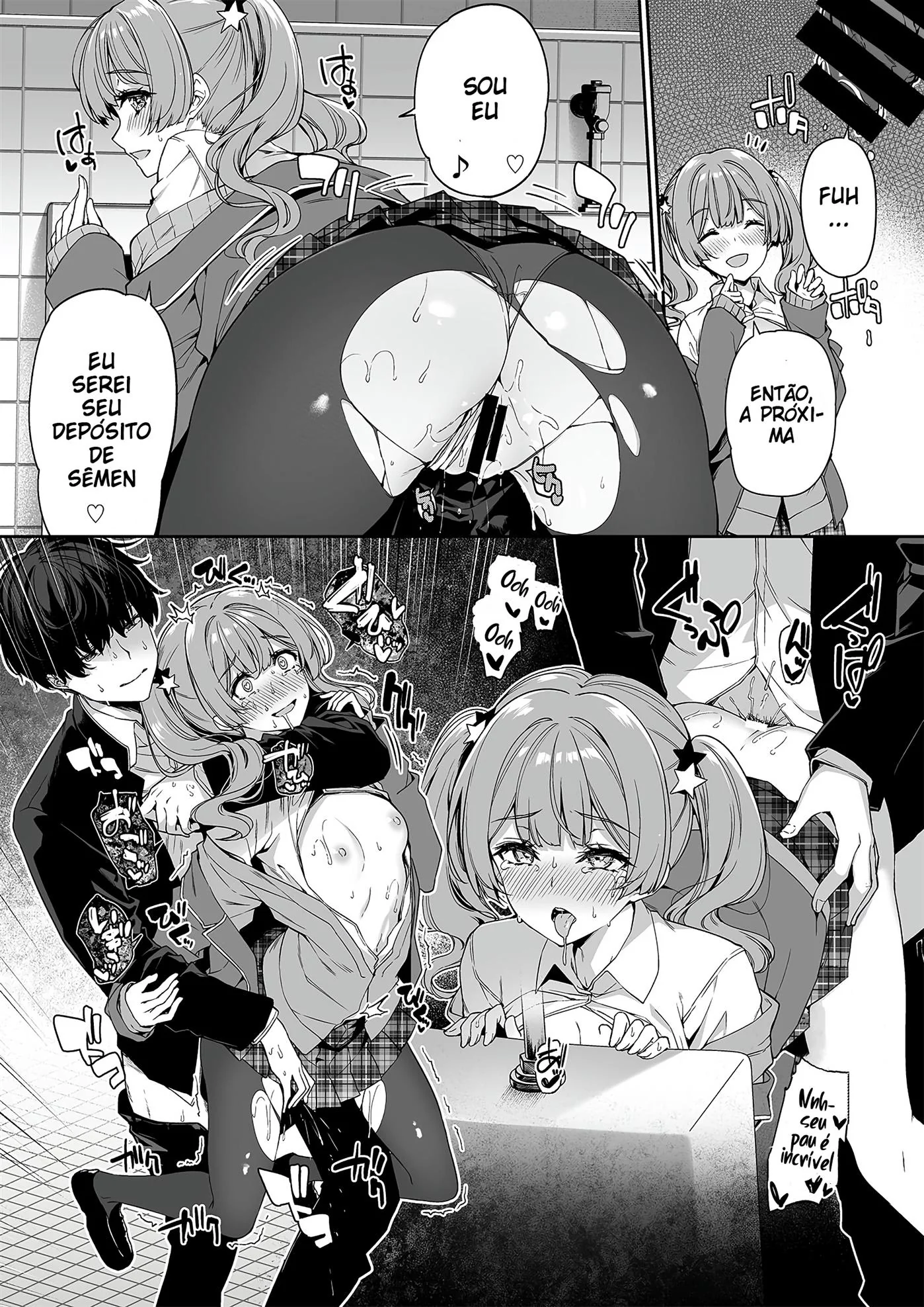 Brigas, Sexo Grupal e Peitudas: Akiho e sua amiga piranha em Hentai HQ Brasileiro