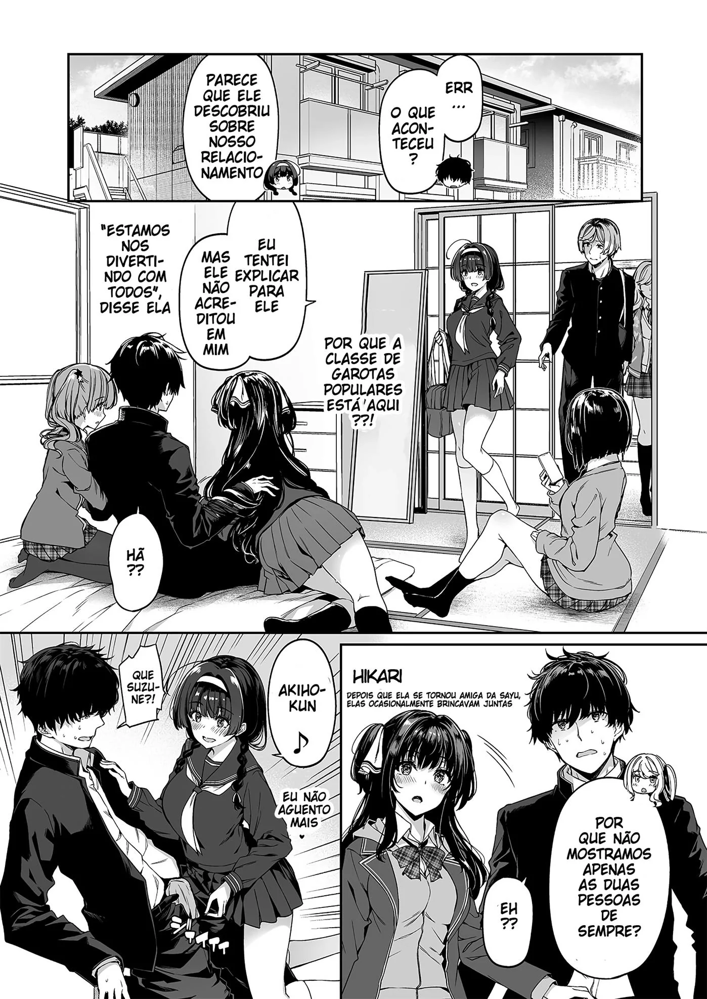 Brigas, Sexo Grupal e Peitudas: Akiho e sua amiga piranha em Hentai HQ Brasileiro