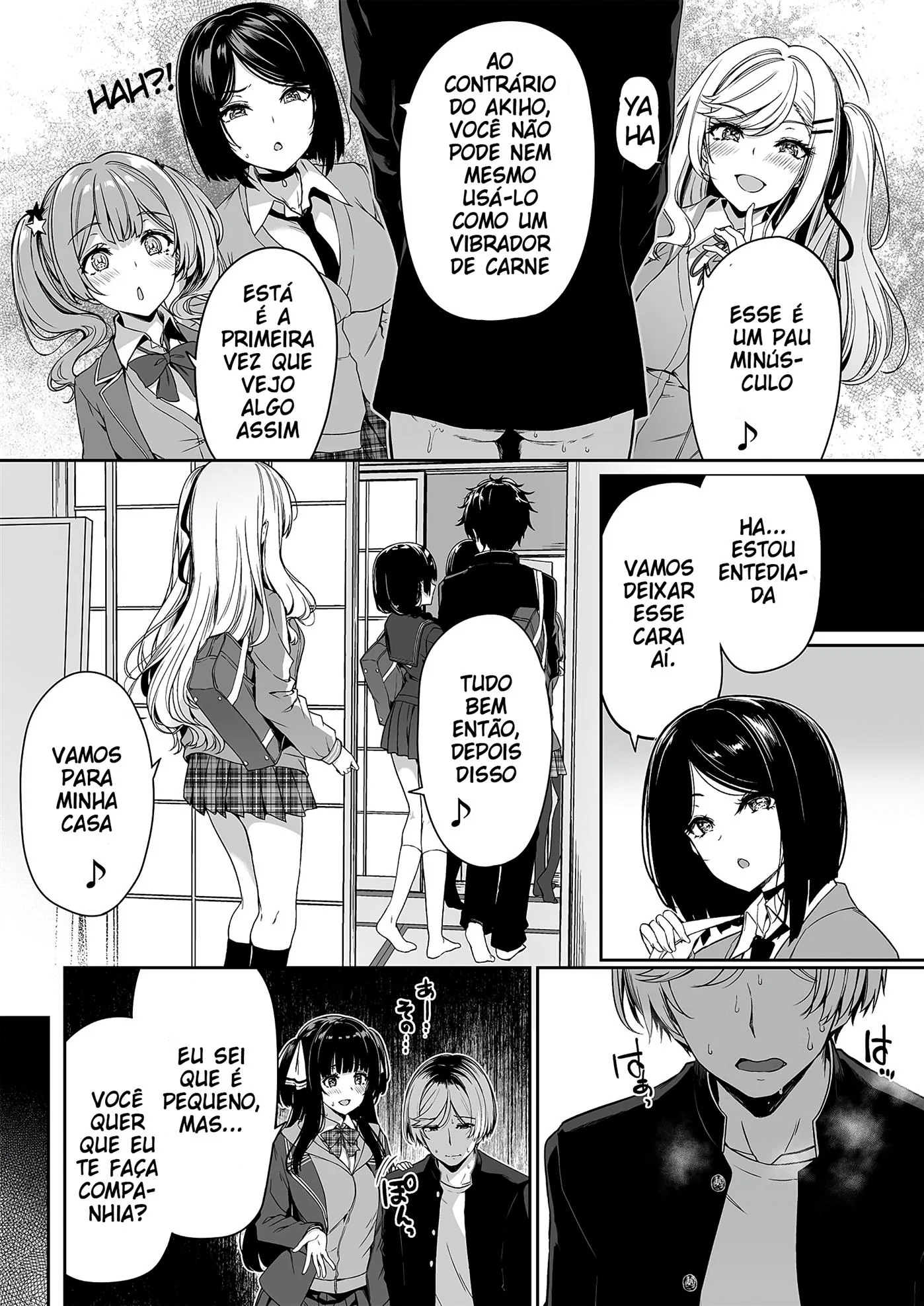 Brigas, Sexo Grupal e Peitudas: Akiho e sua amiga piranha em Hentai HQ Brasileiro
