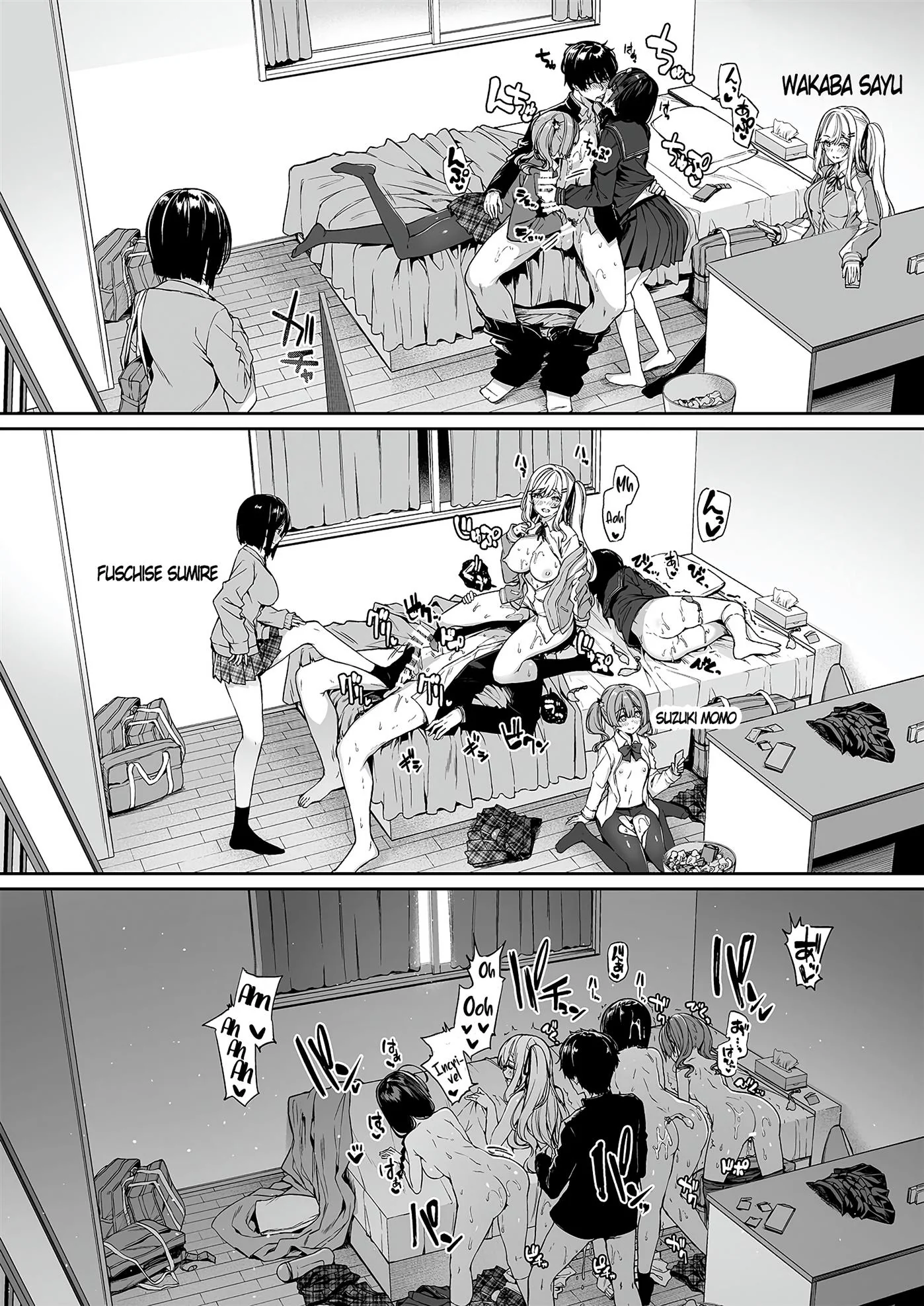 Brigas, Sexo Grupal e Peitudas: Akiho e sua amiga piranha em Hentai HQ Brasileiro
