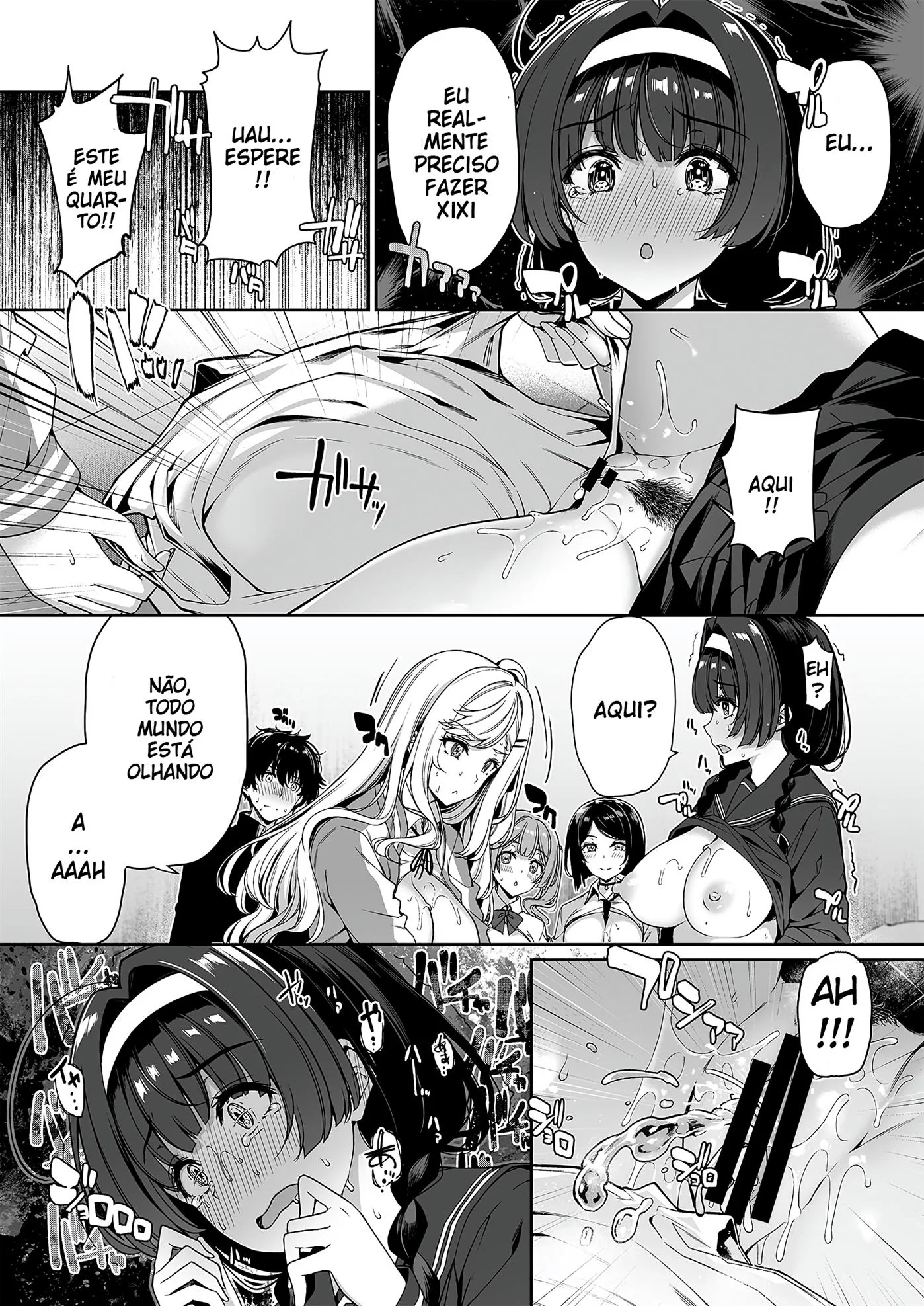 Brigas, Sexo Grupal e Peitudas: Akiho e sua amiga piranha em Hentai HQ Brasileiro