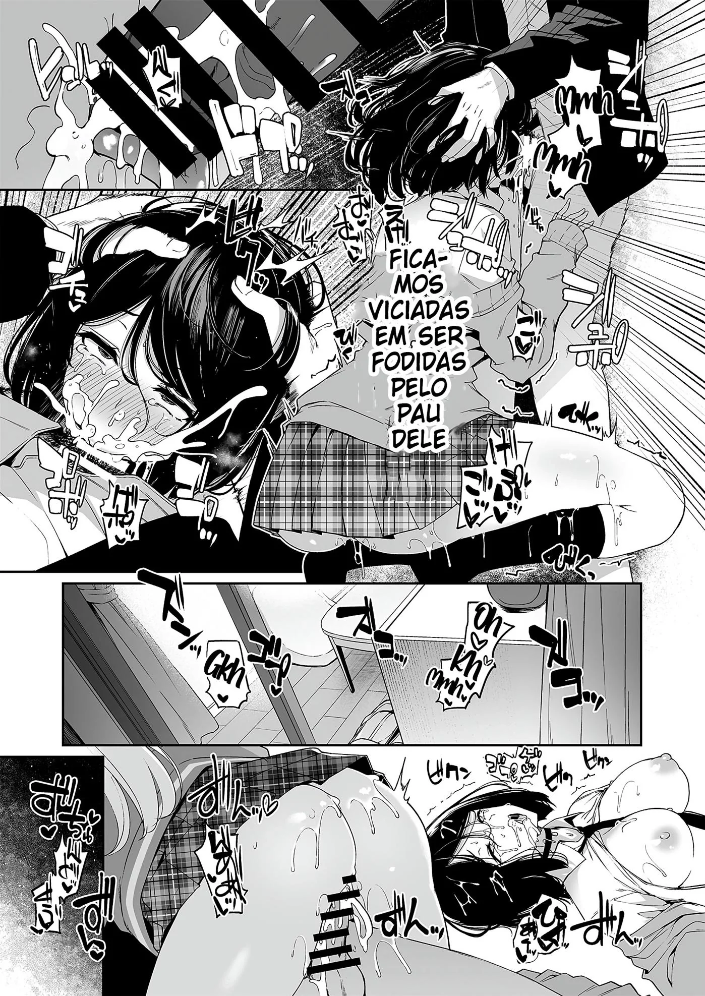 Brigas, Sexo Grupal e Peitudas: Akiho e sua amiga piranha em Hentai HQ Brasileiro