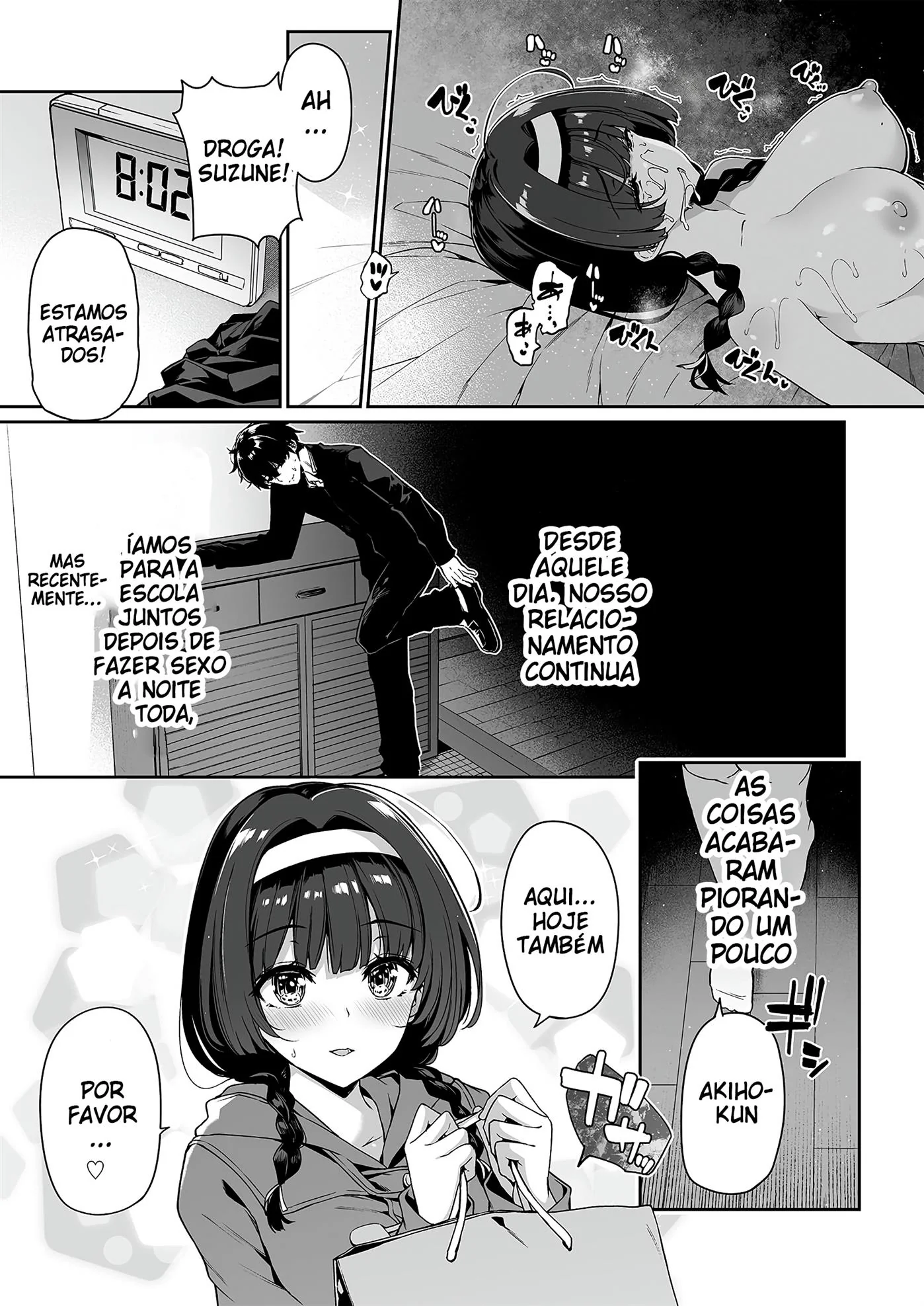 Brigas, Sexo Grupal e Peitudas: Akiho e sua amiga piranha em Hentai HQ Brasileiro