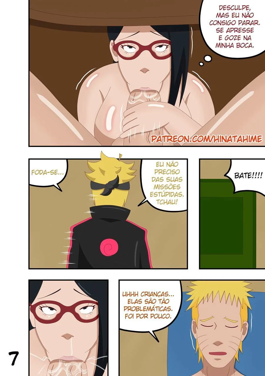 Naruto Uzumaki e sua família piranha em HQ de incesto